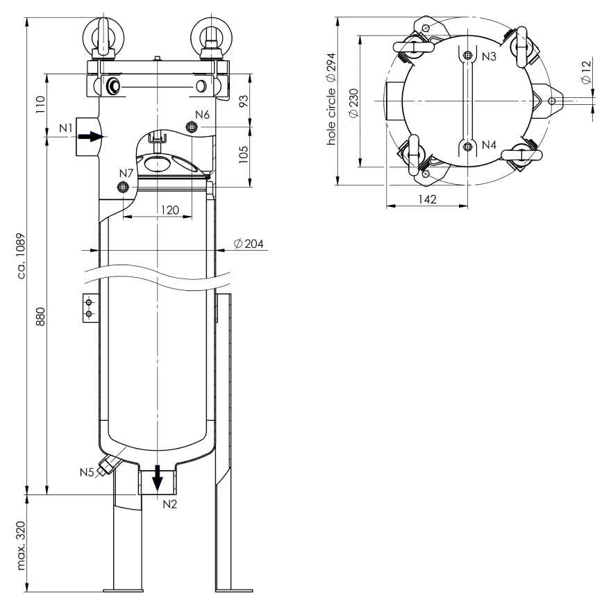 ハウジング寸法図