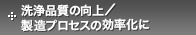 洗浄品質の向上／製造プロセスの効率化に